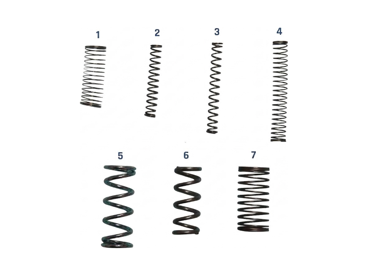 A range of Seyunda compression springs in various wire diameters and finishes